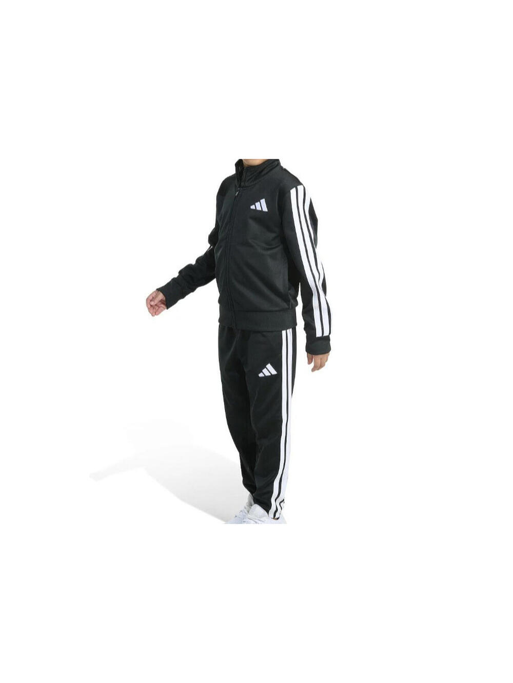 Adidas Track Jacket And Pants Set 3 Stripe Black Boys Size 6 Pockets NWT